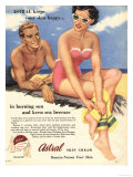 Sun Creams Lotions Tan Tanning Sunburn Astral Suntans Sunbathing, UK, 1950 Plakaty Sun Creams Lotions Tan Tanning Sunburn Astral Suntans Sunbathing, UK, 1950 Plakaty