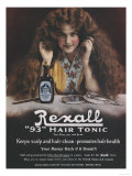 Rexall, Hair Shampoo Tonic, USA, 1910 Posters