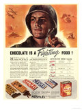 Nestle's, Propaganda Chocolate Sweets WWII Chocolate Is a Fighting Food, USA, 1940 Prints