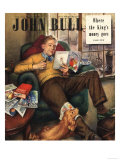 John Bull, Pipes Slippers Dad's Reading Dogs Seeds Father's Day Magazine, UK, 1948 Posters