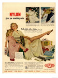 Nylon by DuPont, Nylons Stockings Hosiery, USA, 1940 Posters