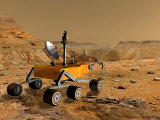 Mars Science Laboratory Travels Near a Canyon on Mars Photographic Print by Stocktrek Images 