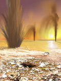 Martian South Polar Ice Cap as Southern Spring Begins Photographic Print by Stocktrek Images 