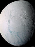 Saturn's Moon Enceladus Photographic Print by Stocktrek Images 