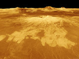 3D Perspective View of Sapas Mons on Venus Photographic Print by Stocktrek Images 