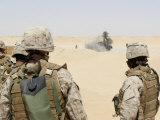 Soldiers Watching an Explosion Go Off During a Hand Grenade Exercise Photographic Print by Stocktrek Images 