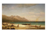 Bay of Salerno, 1858 reproduction procédé giclée par Albert Bierstadt