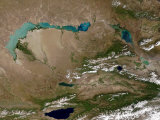 Lake Balkhash in Eastern Kazakhstan Photographic Print by Stocktrek Images 