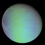 False Color View of Saturn's Moon Dione Photographic Print by Stocktrek Images 