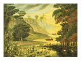 River Landscape. Mid 19th Century Giclee Print by Thomas Chambers
