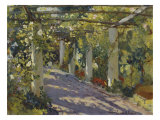 Sun Dappled Garden with Trellis Giclee Print by Colin Campbell Cooper