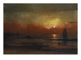 Vue du port au coucher du soleil reproduction procédé giclée par Martin Johnson Heade
