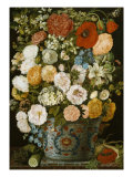 Camellias, Poppies, a White Hydrangea, Roses, Carnations, and Lilies in an Imari Urn Giclee Print by German School Camellias, Poppies, a White Hydrangea, Roses, Carnations, and Lilies in an Imari Urn Giclee Print by German School