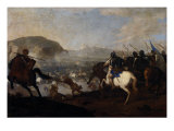 Cavalry Skirmish Giclee Print by Aniello Falcone
