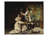 Arranging Flowers, 1874 Giclée-Druck von Paul Alphonse Viry