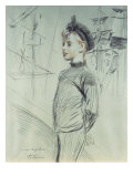 Portrait of a Young Boy in a Sailor Hat and Turtle-Neck Giclee Print by Paul César Helleu