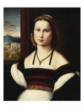Portrait of a Young Lady, Half Length, Wearing a Black and White Dress by a Window Gicléedruk van Ridolfo Ghirlandaio Portrait of a Young Lady, Half Length, Wearing a Black and White Dress by a Window Gicléedruk van Ridolfo Ghirlandaio