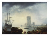 Mediterranean Harbour Scene: Morning, 1745 Impressão giclée por Claude Joseph Vernet Mediterranean Harbour Scene: Morning, 1745 Impressão giclée por Claude Joseph Vernet