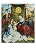 The Madonna and Child, with St. Ann, Surrounded by Angels and Donors reproduction procédé giclée par Bernard van Orley