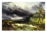 East Hampton, Long Island, Sand Dunes, 1892 Giclee Print by Thomas Moran