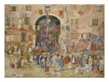 Venice: Riva Degli Schiavone, Castello, 1898 Giclee Print by Maurice Brazil Prendergast
