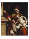 The Holy Family with the Infant St. John the Baptist Giclee Print by Luca Cambiaso