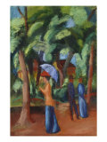 Stroll in the Park, Spaziergang Im Park, 1914 reproduction procédé giclée par Auguste Macke