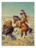 Chief Spotted Tail Shooting Buffalo, c.1894 Giclee Print by Louis Maurer