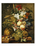 Fruit and Flowers on Marble Ledges, 1812 Giclee Print by Jacobus Linthorst
