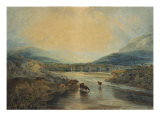 Abergavenny Bridge, Monmouthshire: Clearing Up After a Showery Day, 19th Century Giclee Print