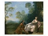 Amatory Conversation, Une Conversation Galante Reproduction procédé giclée par Jean-Baptiste Pater