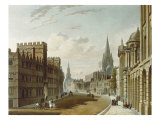 Oxford, High Street Looking West, a History of the University of Oxford, 1814 Giclee-trykk av Rudolph Ackermann