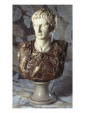 Italian Sculpted Statuary and Breccia Marble Bust of Caesar Augustus, 19th Century Giclee Print