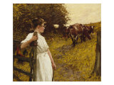 Back from the Commom, Heyshott, West Sussex, 1890's reproduction procédé giclée par Henry Herbert La Thangue