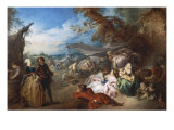 The Halt of the Troops, Called Peace Reproduction procédé giclée par Jean-Baptiste Pater