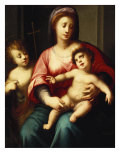 The Madonna and Child with the Infant St John the Baptist Giclée-tryk af Domenico Puligo