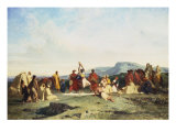 Negro Acrobats Perform For the Tribe, Bateleurs Negres Dans Le Tribus, c.1859 Reproduction procédé giclée par Eugene Fromentin