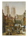 Bootham Bar, York. Pencil and Water Colour Heightened with White, 19th Century Giclee Print by Louise Raynor