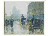 Horse Drawn Cabs, New York, 1891 Giclee Print by Childe Hassam