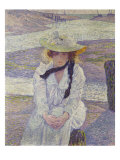 Young Woman on the Banks of the Greve, Jeune Femme au Bord de La Greve, 1901 reproduction procédé giclée par Theo van Rysselberghe