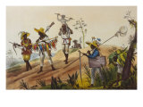 Native Hunters Return to the Town, Negres Chasseurs Rentrant en Ville Lámina giclée por Jean Baptiste Debret