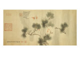 Five Bats Amidst a Pine Branch, Jiachen Year of Guangxu Era Giclee Print by Cixi 