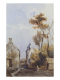 View of a Village Street, Waterloo, 19th Century Giclee Print by Thomas Shotter Boys