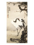 Crane under a Pine Tree Giclee Print by Gao Qifeng