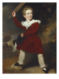 Portrait of a Boy, Full Length, Wearing a Red Coat and Breeches, 1834 Giclee Print by Claxton Marshall