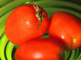 Red Tomatoes in a Green Bowl Photographic Print
