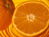 Still Life Oranges in Bowl Sliced Orange Photographic Print