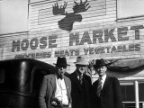 Lawman Frank Branik, Realtor Walt Wilson and Publisher Jerry Reinerston, Moose Market Grocery Store Photographie par Margaret Bourke-White