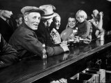 Dam Workers with Family Members Enjoying Beer at Local Bar Premium Photographic Print by Margaret Bourke-White
