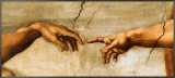 The Creation of Adam, c.1510 (detail) Framed Canvas Print by Michelangelo Buonarroti 